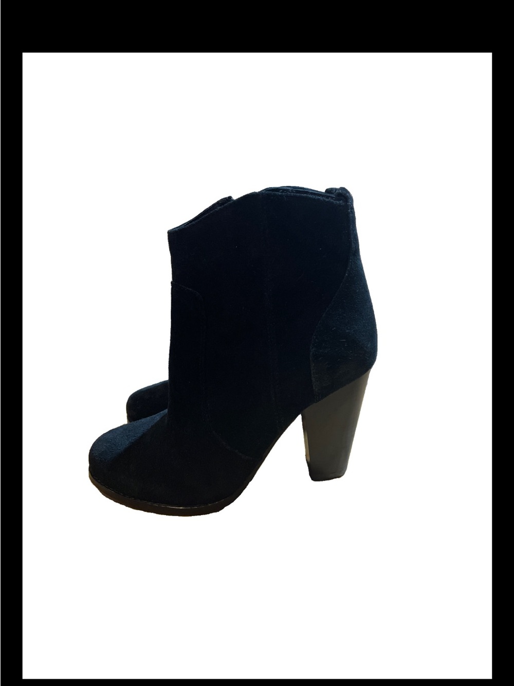 Joie Black Suede Ankle Boot with Block Heel size 36.5, US 6.5